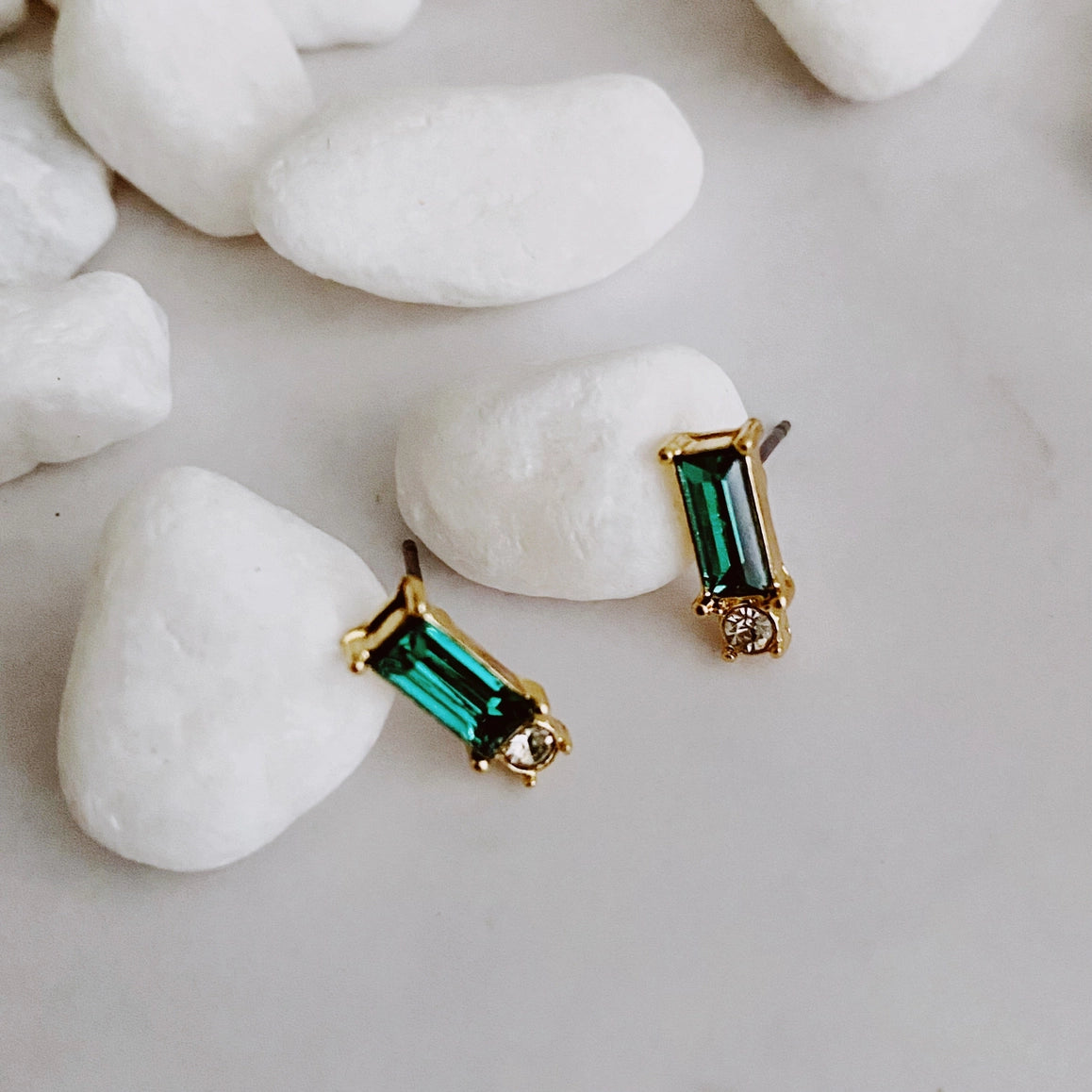 COMING SOON! Emerald Baguette Stud Earrings | Holiday Sparkle