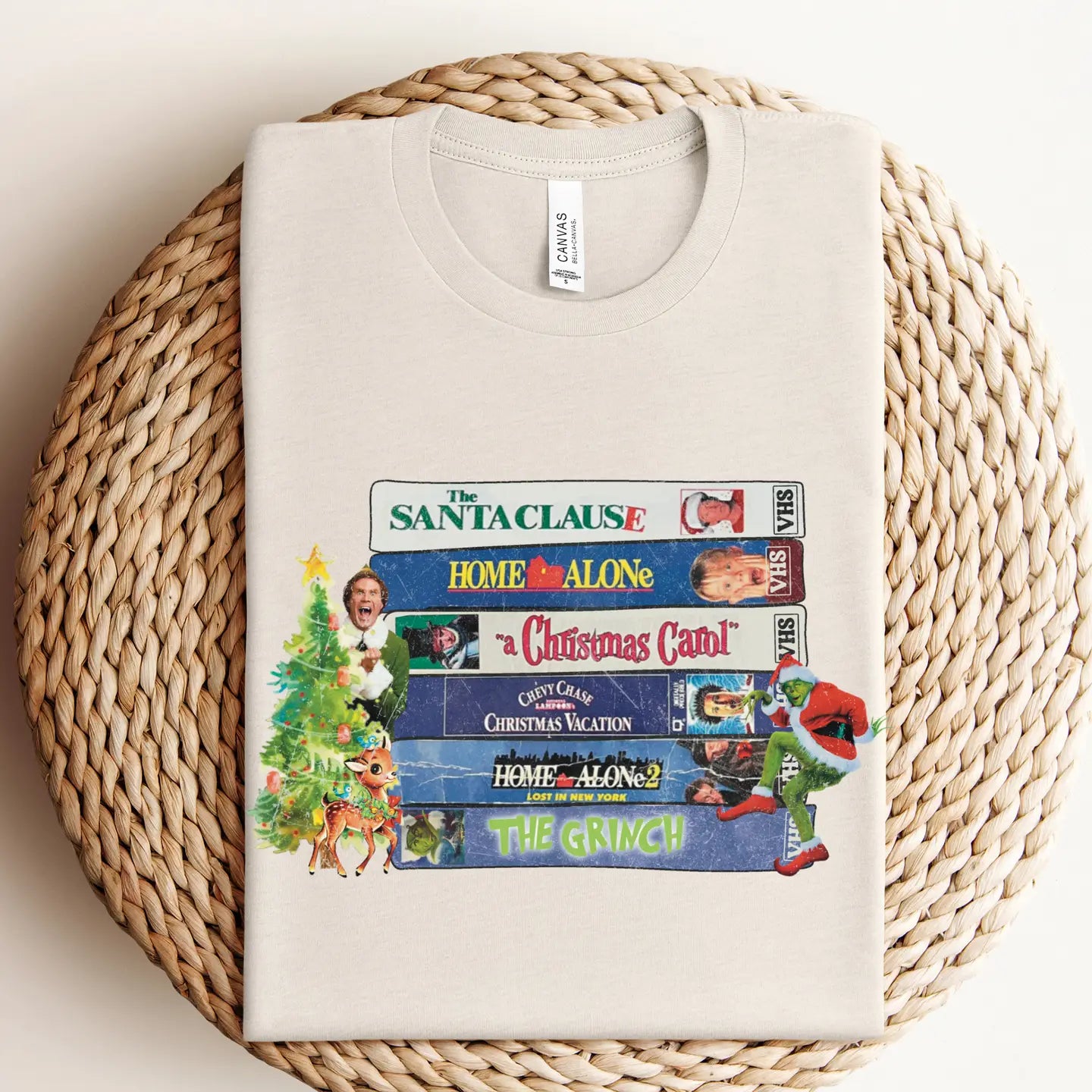 Christmas Movies Graphic Tee | Vintage Cozy Holiday