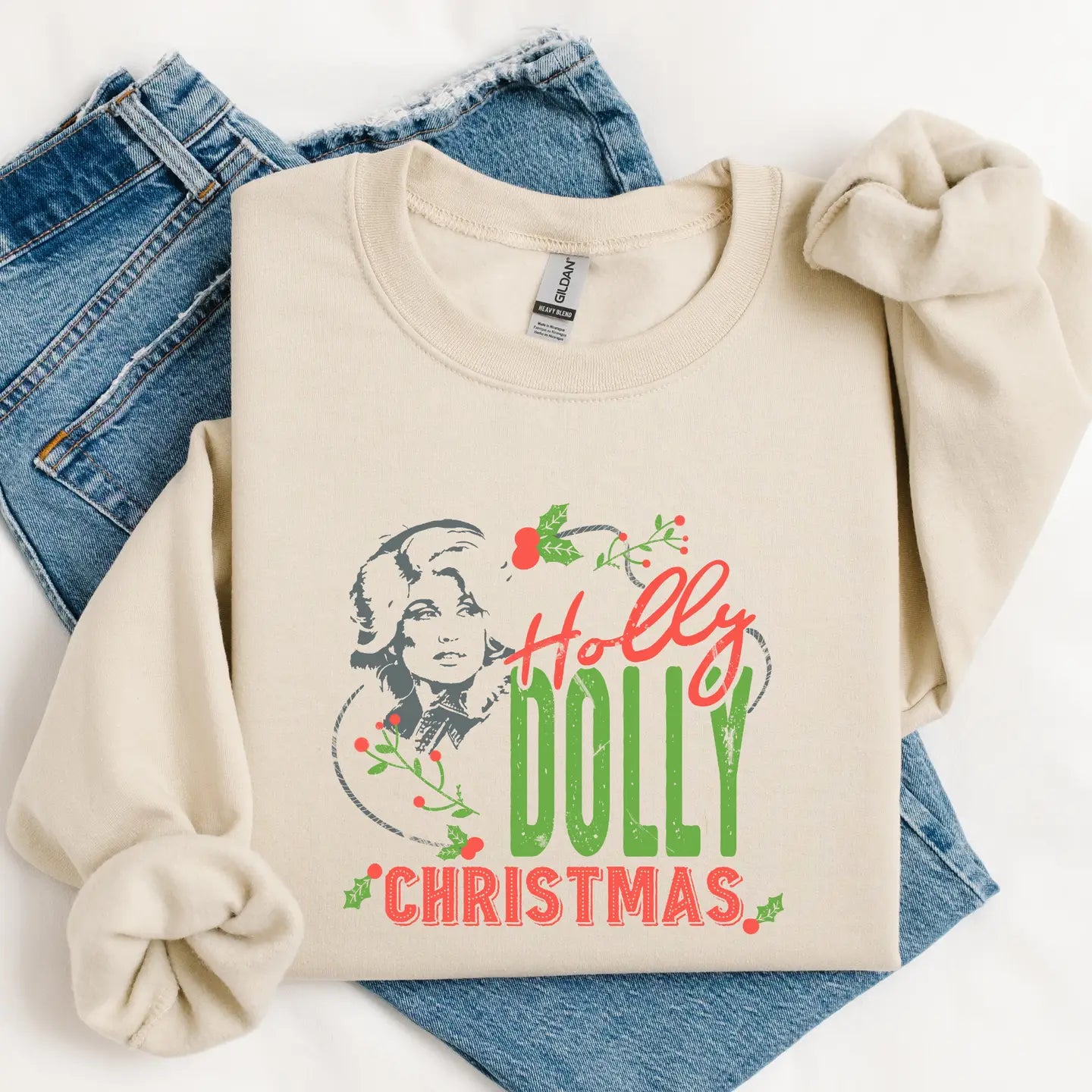 Holly Dolly Christmas Sweatshirt | Cozy Appalachian Boho
